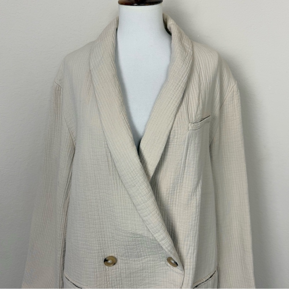 Free People Rowan Cotton Blazer in Ecru - Picture 9 of 14